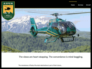 Crux media website design client - Aspen Heli Charter