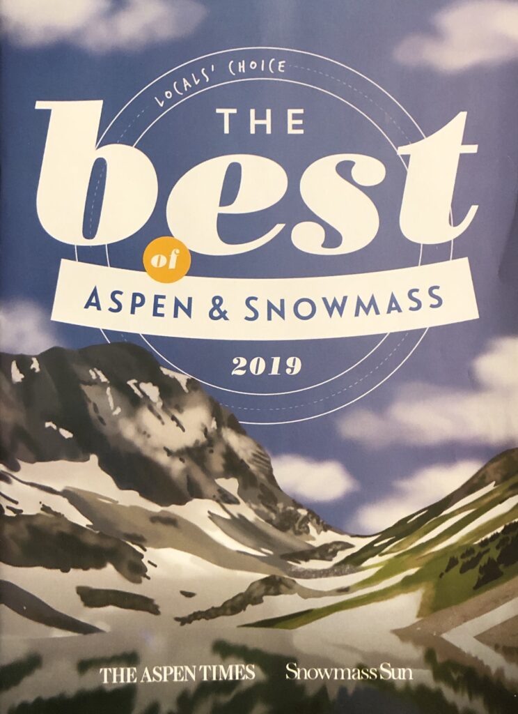 The 2019 Best of Aspen Snowmass, where I was selected as Best Ski Instructor.